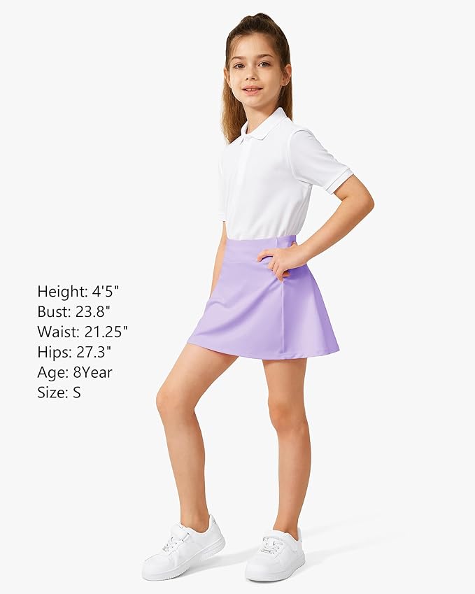 Stelle Girls Tennis Skirts with Pockets Athletic Skorts Inner Shorts High Waisted Sports Golf Running Skirt