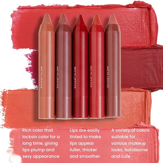 BINGBRUSH Crayon Matte Longwear Lipstick Pack Set,Moisture Smooth Color Stick Ultimate Lip Crayon for Makeup Collection - Waterproof Velvet Lipgloss (09#, 1 Count (Pack of 1))