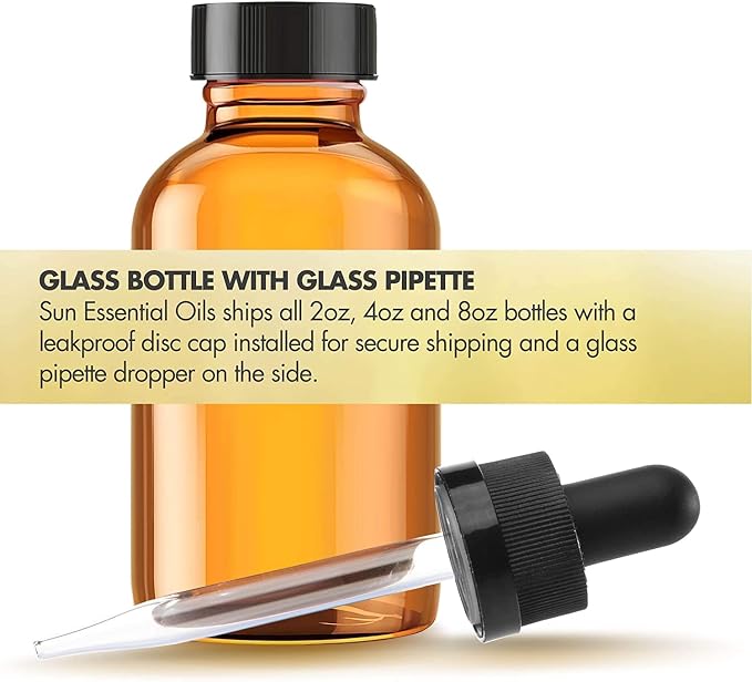 Sun Essential Oils - Lemongrass Essential Oil 4 oz with Dropper for Diffuser, Hair & Skincare, Aromatherapy Massage, Humidifier, Candle, Soap & Lotion Making at Home