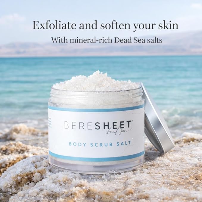Salt Body Scrub – Natural Exfoliating & Hydrating Body Scrub with Dead Sea Minerals & Natural Oils – Deep Cleansing, Nourishing & Skin-Smoothing Scrub for All Skin Types