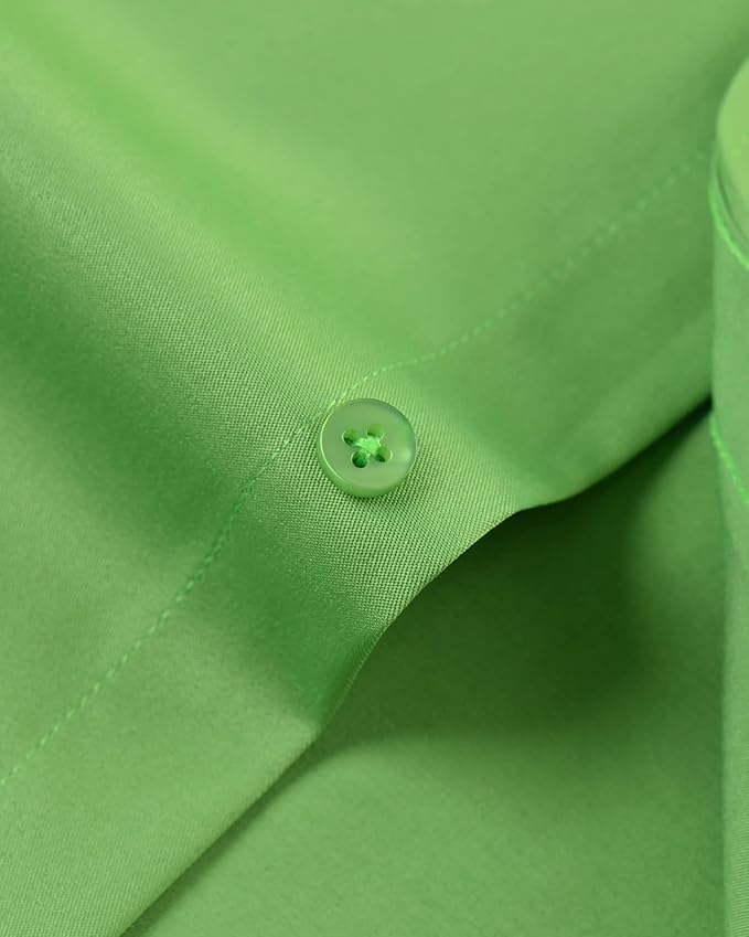 J.VER Men's Dress Shirts Solid Long Sleeve Stretch Wrinkle-Free Formal Shirt Business Casual Button Down Shirts