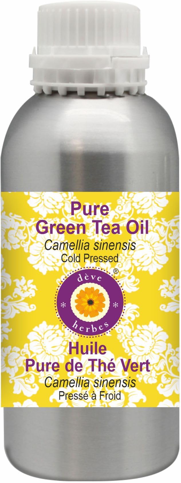Deve Herbes Pure Green Tea Oil (Camellia sinensis) Cold Pressed (No-Fragrance) 630ml (21 oz)