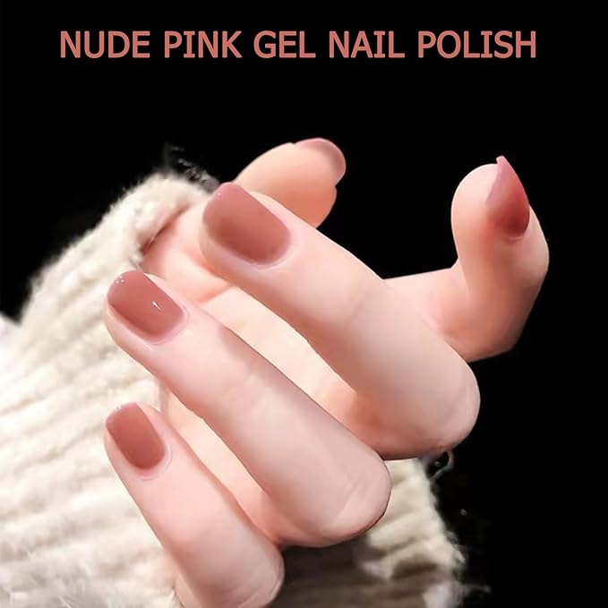 Air Dry Nude Pink Gel Nail Polish for Women and Girls - Pastel, Sheer, Jelly Regular Polish - 14ML