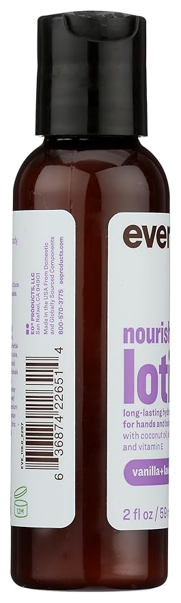 Everyone 2-in-1 Lotion for Hands/Body Travel Size: Vanilla and Lavender, 2 Ounce made with Essential Oils for Men and Women