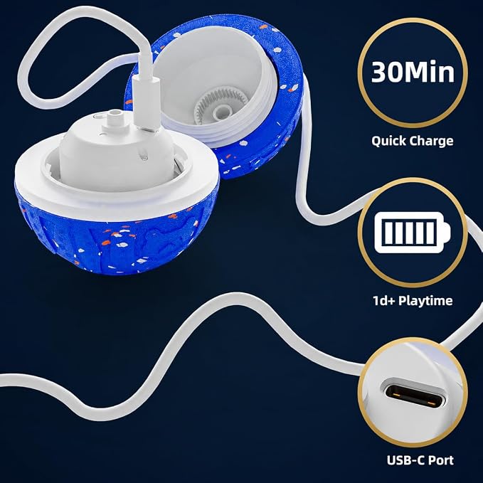 Interactive Dog Ball Toy[Newly Upgraded], 3 Modes, Sound & Vibration, USB-C