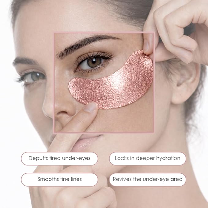 Sweet Dreams Collagen Glow Rose Gold Eye Masks - Korean Under Eye Patches Puffy Eyes, Dark Circles & Wrinkles | Collagen, Niacinamide, Hyaluronic Acid & Peptides | Hydrating Eye Treatment & BeautyCare