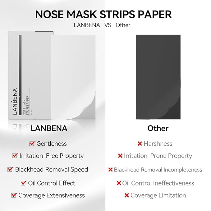 LANBENA Nose Pore Strips Paper 120 Pcs, Compatible Blackhead Remover Peel-Off Mask, Accessories for Blackhead Removal