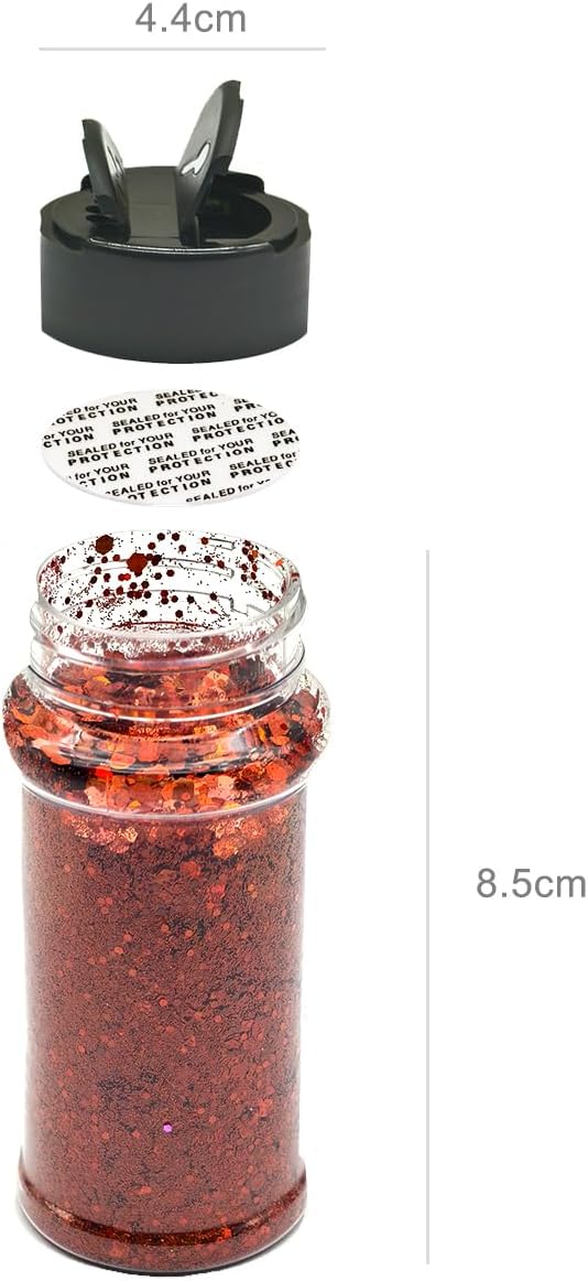 Burnt Orange - Craft Glitter - 2oz Glitter Shaker Bright Colorful Holographic Mix Chunky Body Glitter Bulk Wholesale 24 Colors in Shaker Cosmetic Glitter -EBLB400