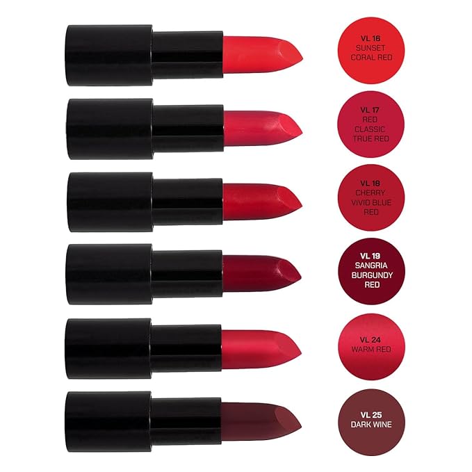 Radiant Professional Advanced Care Lipstick - Ultra Nourishing, Moisturizing Long Lasting Matte Lipstick With Vitamin E- UVA UVB Filters - VELVET (18 CHERRY – VIVID TRUE RED)