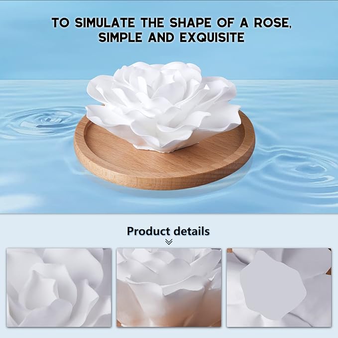 Passive Essential Oil Diffuser,Aromatherapy Passive Mini Ceramic Essential Oil Small Diffuser for Desk Office Home Gift (Roses)