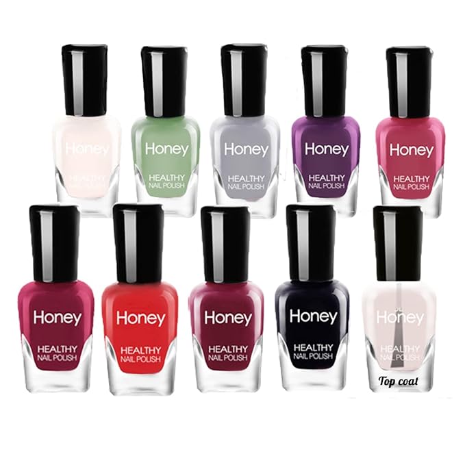 Non Toxic, Easy Peel Off Fast Dry Nail Polish Set for Pack, Eco Friendly and Organic Water Based Nail Polish for Women and Teens(10 Bottles)