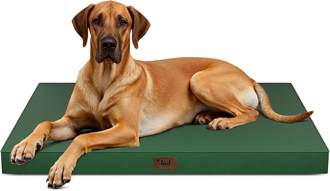Jumbo Waterproof Orthopedic Dog Bed for Extra Large Dogs | Egg Crate Foam, Pressure Relief, Fits 54x37 Crates, Machine Washable 1680D Oxford Cover, Indoor & Outdoor Use, Up to 150 lbs