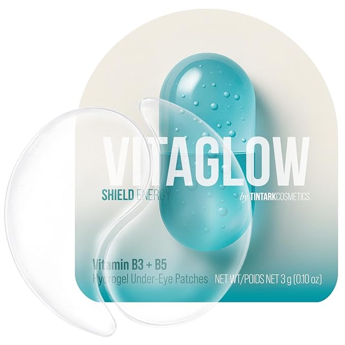 Shield Energy Soothing Under Eye Patches (28 Pairs), Vitamin B3, B5 & Ectoin Hydrogel Eye Mask for All Skin Types, including Sensitive Skin & Redness - Fragrance-Free, Barrier Repair, Deep Hydration