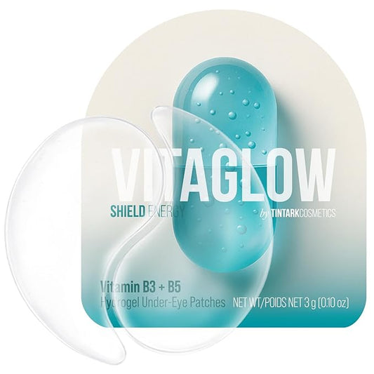 Shield Energy Soothing Under Eye Patches (28 Pairs), Vitamin B3, B5 & Ectoin Hydrogel Eye Mask for All Skin Types, including Sensitive Skin & Redness - Fragrance-Free, Barrier Repair, Deep Hydration