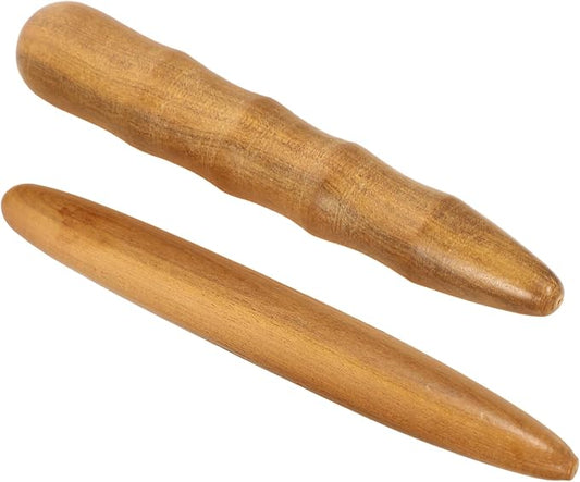Wooden Massage Sticks 2-Pack Handheld Tools for Foot Neck and Body Pain Relief Portable Massage Stick for Indoor and Outdoor Use