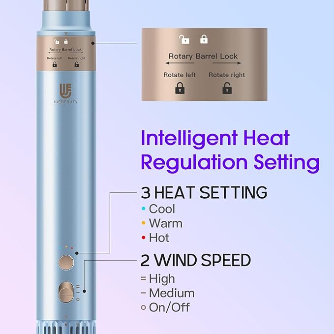 Hot Air Styler, Blow Dryer Brush with Negative Ionic, Auto Hair Wrap Curling Irons Airflow Hair Curlers, Multi Styler for Volumizing, Straight, Wavy, Curly Hair