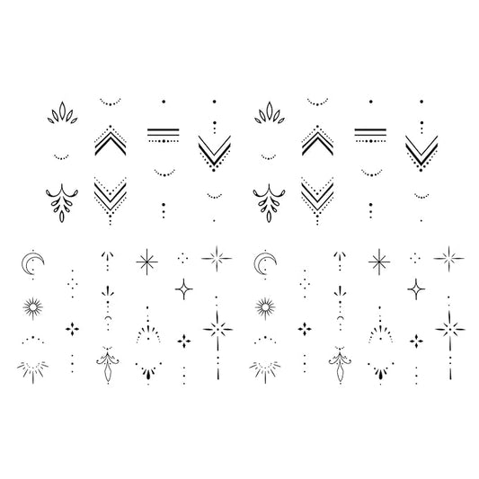 4 Sheets Minimalist Finger Ring Tattoos for Women – Tiny Sparkle, Moon & Star Designs, Elegant Line Art, Semi-Permanent Real-Looking Tattoos for Hands