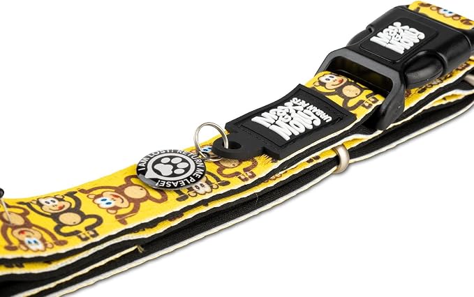 Max & Molly Urban Pets Fashion Smart ID Dog Collar, Anti-Fade, Adjustable Sizing w/Pet Profile Smart ID QR-Tag, Waterproof & Machine Washable, Monkey Maniac, Extra Small (Neck Size 9-14")