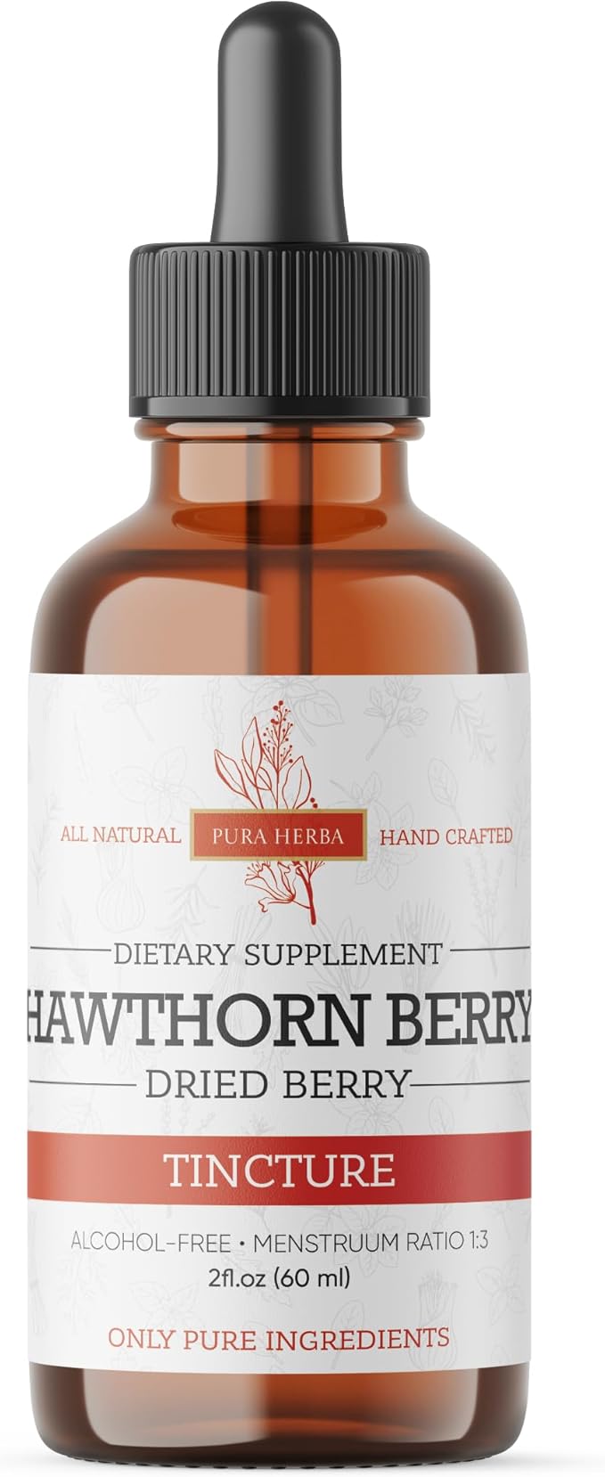 Hawthorn Berry Liquid Extract | Alcohol-Free, Vegan, Non-GMO, Gluten-Free | 2 oz Liquid Herbal Organic Tincture