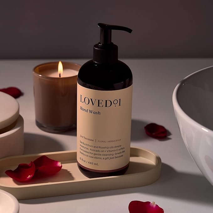 Loved01 Hand Wash, John Legend Skincare, Liquid Hand Soap, Gentle & Hydrating, Cruelty-Free, Oprah's Favorite Things, Formulated with Nourishing Oils, Just Because Soft Floral Scent, 15 oz