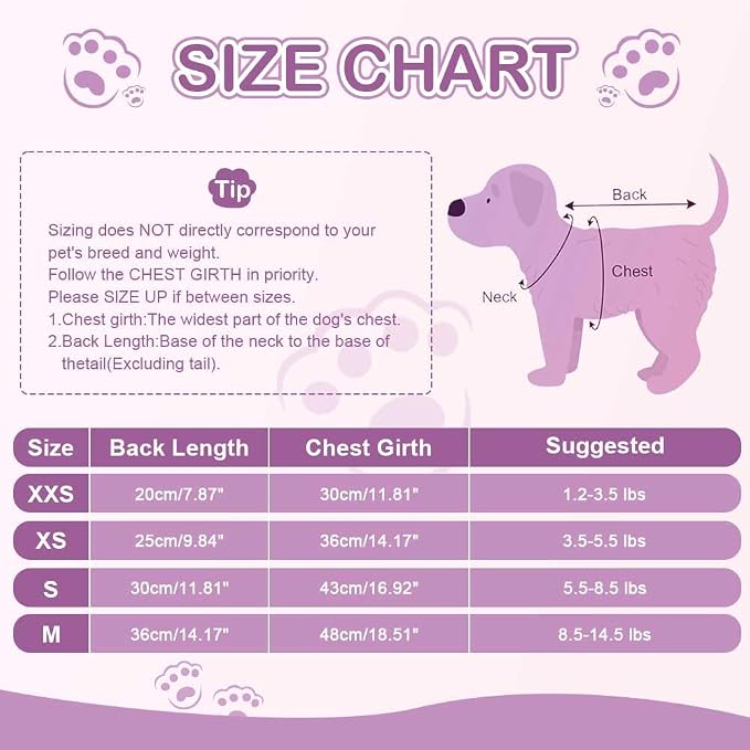 Dog Sweater Glow in The Dark Girl Pink Small Fleece Clothes Winter Soft Thickening Warm Puppy for Dogs Boy Teacup Yorkie Chihuahua (XXS,Pink)