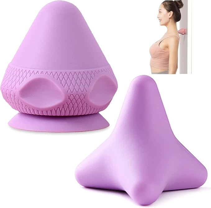 Manual Massage Ball Set, 2 PCS Deep Tissue Trigger Point Massage Myofascial Release Balls, Silicone Physical Therapy Balls, Massage Therapy Tools for Deep Muscles, Sore Muscles, Muscle Knots (Purple)