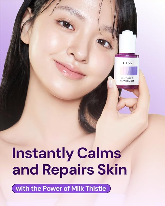 Milk Thistle Repair Serum - Skin Barrier Repair Essence | Calming & Hydrating Face Serum with Centella for Sensitive Skin | Fast-Absorbing | Korean Skin Care | Fragrance Free | 1.01 fl oz