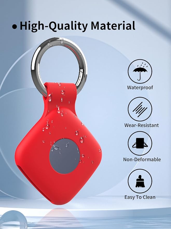 Case for UGREEN Tracker Tags, Shockproof Silicone Cover. | Shockproof & anti - slip, protects against scratches. Precise cutouts ensure full functionality. Red(2 Pack).