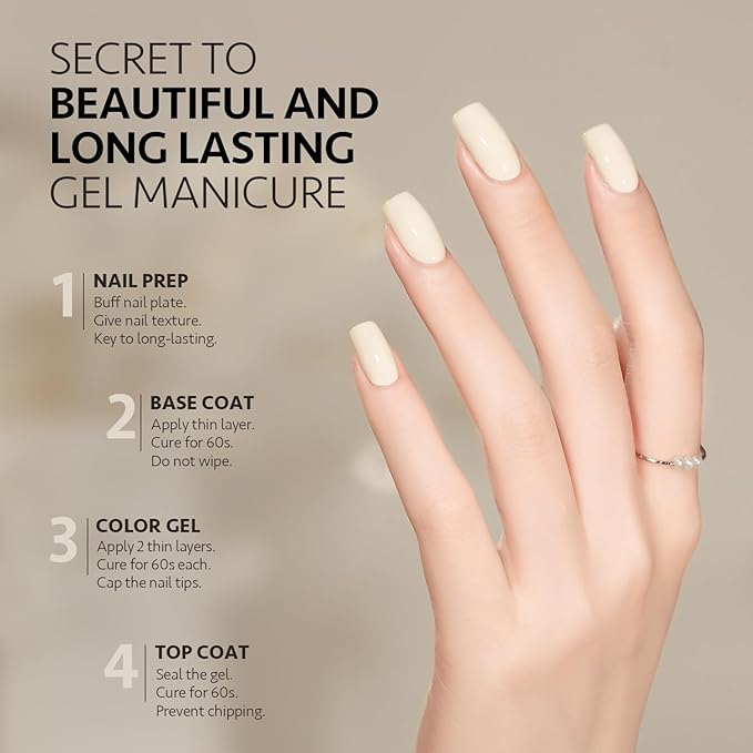 GAOY White Gel Nail Polish, 16ml Soak Off Gel Polish, UV Light Cure for Nail Art DIY Manicure at Home, 2011 Silk White