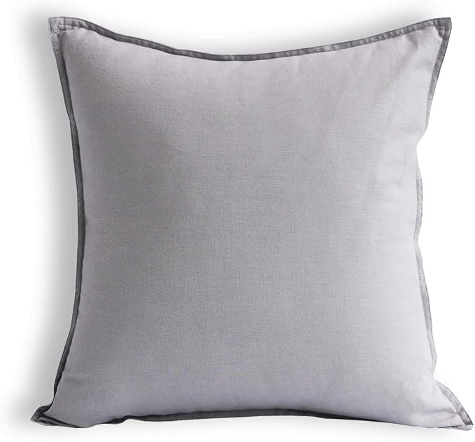 Jeanerlor SureGuard Pillowcase Cousion Cover Decor Cotton Linen with Unique Design to Embellish Wedding Party Gift Car, 20"x20"(50 x 50cm), Silver Grey
