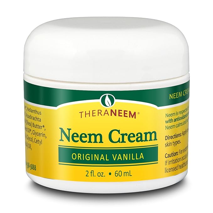 TheraNeem Neem Cream - Moisturizing Cream with Organic Neem Oil, Lotion for Dry Skin, Skincare for Sensitive, Itchy Skin, Soothing Herbal Salve - 2 fl oz
