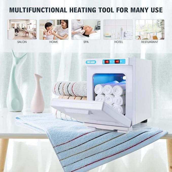 Artist hand Hot Towel Warmer for Spa Facials Salon, 5L Small Hot Towel Warmer Cabinet for Bathroom, Barber Esthetician, and Family Use (5L/White)