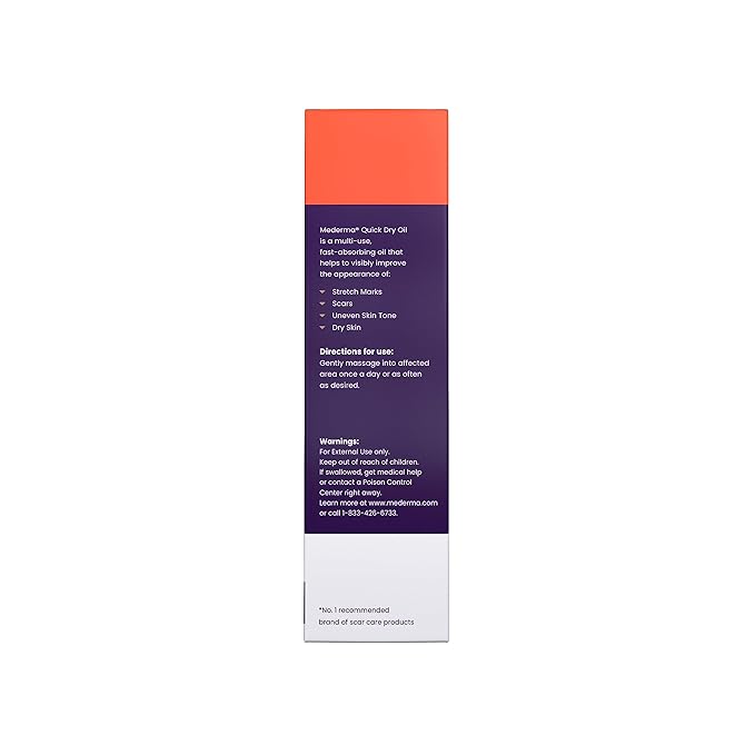Mederma Quick Dry Oil, Scar and Stretch Mark Treatment, Helps to Improve the Appearance with Natural Botanical Extracts, Paraben Free, Fast-Absorbing, 3.4oz (100ml)