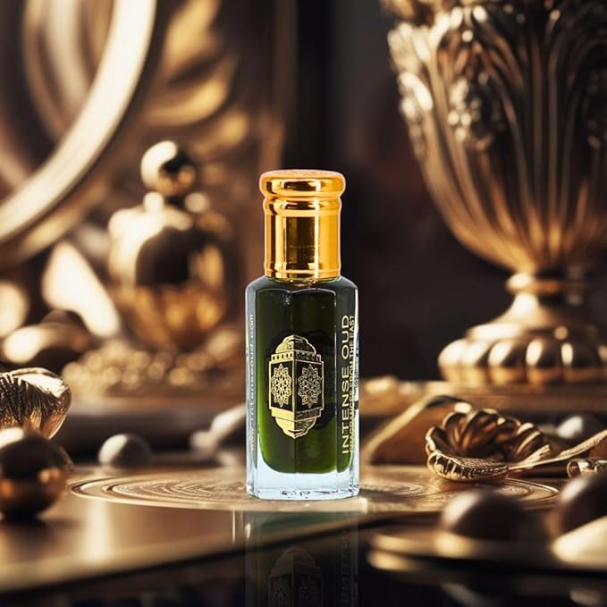 INTENSE OUD Jannet El Firdaus Arabian Perfume Oil for Men & Women, Long Lasting Alcohol-Free Concentrated Fragrance, 12ml (0.40 oz) in Black Gift Box, Jasmine & Rose Notes
