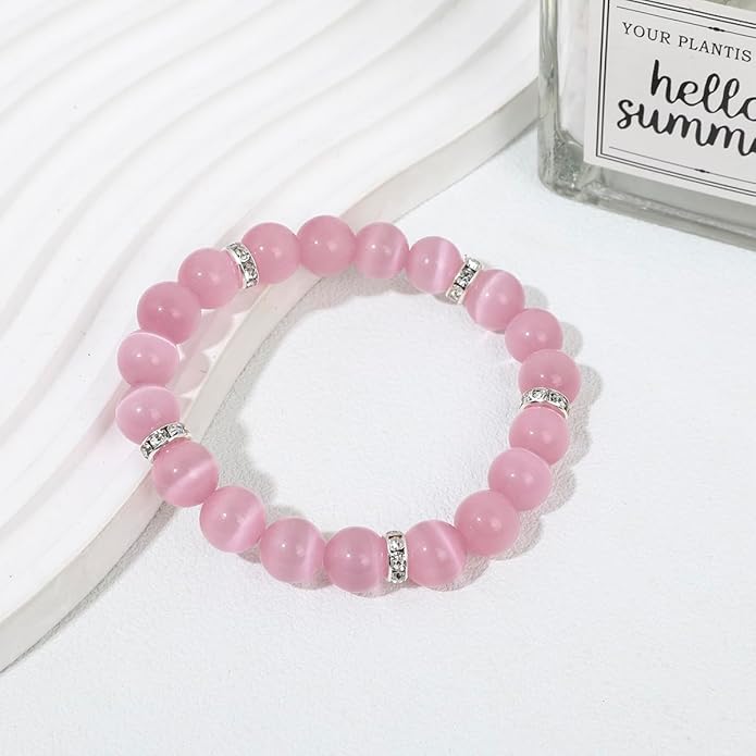 Healing Bracelet For Women Anxiety Crystal Bracelet Chakra Beaded Bracelets Rose Quartz Crystals And Healing Stones Yoga Bead Bracelet Calming Stretch Bracelet Stress Relief Gifts For Women