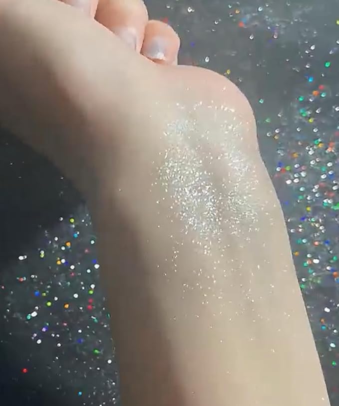 Rainbow Body Glitter Spray, Hair Glitter Spray, Body Shimmer Powder, Face Glitter Highlighter, Glitter Spray, Body Shimmer Spray for Skin, Rave Hairspray for Festival Party Halloween