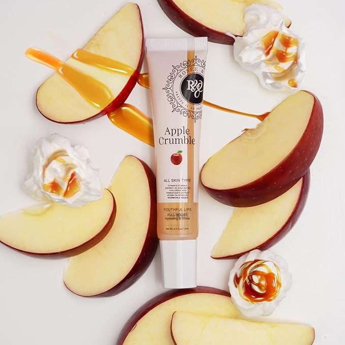 Rosee Lip Gloss Vegan & Cruelty Free Treatment, Professional Make up, Long Lasting Glossy with Shea Butter, Moisturize, Protect & Smooth, High Shine, Non-Sticky (o. Apple Crumble, 0.5)