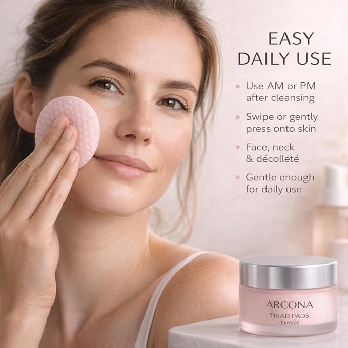 ARCONA Cranberry Triad Milky Toner Pads – Vegan Milky Toner for Face | Brightening & Hydrating Rice Toner for Face | Phyto-Nutrients & Essential Fatty Acids (45 Count)