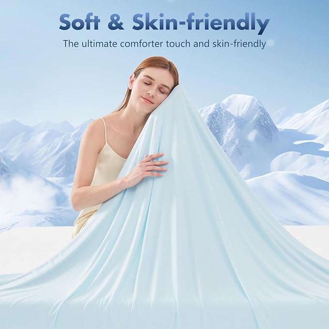 Cooling Blanket Throw - Arc-Chill Q-Max >0.5 Cool Summer Blanket for Hot Sleepers - Double Design Lightweight Blanket Absorbs Heat to Keep Cool on Warm Nights(50"x70") Blue