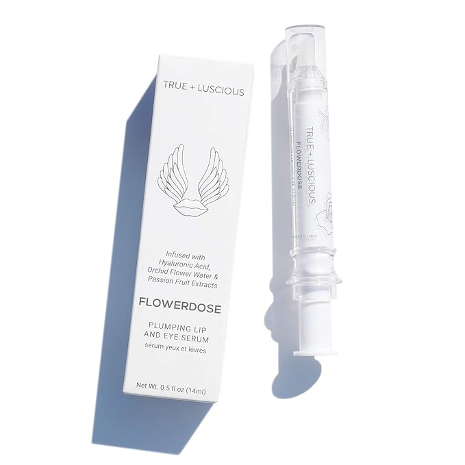 True + Luscious Lip Plump & Eye Serum | Hydrating Anti-Aging Treatment with Hyaluronic Acid & Stem Cells | Plump Lips and Reduce Dark Circles, Crows Feet, & Fine Lines | Clean Vegan & Cruelty Free