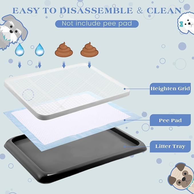 Mifoci 1 Pcs Dog Pee Pad Holder Potty Tray Portable Dog Litter Box Toilet Training for Small Medium Large Pet Puppy Indoor Outdoor
