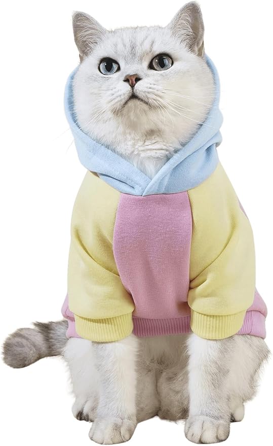 Basic Dog Hoodie Sweatshirt Puppy Sweater Warm Cat Costumes Pet Clothes for Chihuahua Puppy Kitten Small Medium Dogs Pink X-Small