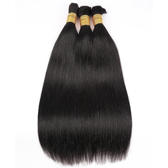 Human Braiding Hair for Boho Braids 22inch Straight Bulk Human Hair Extensions for Braiding No Weft Brazilian Virgin Human Braiding Hair for Black Woman Straight 1 Bundle 100g Natural Black