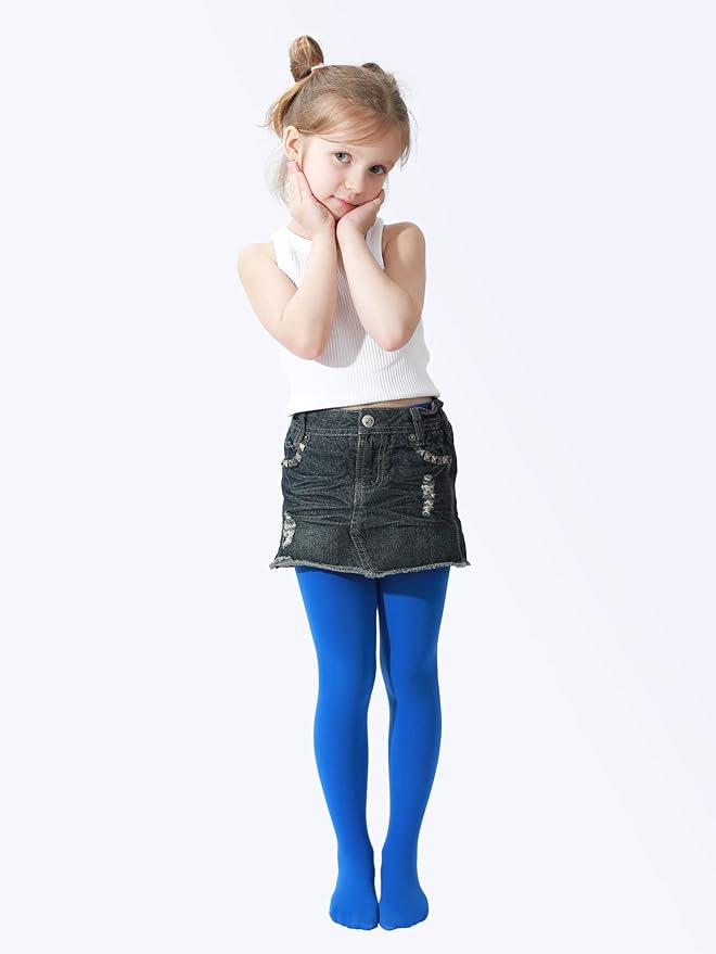 EVERSWE Girls Semi Opaque Footed Tights, Microfiber Tights