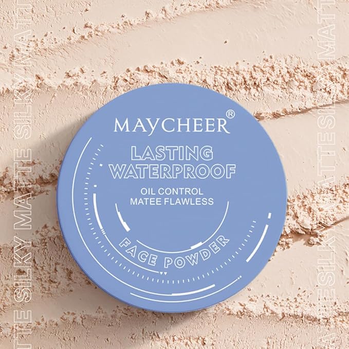 LAMUSELAND Pressed Powder Compact, Oil Control Brighten Skin 6 Colors Face Powder, Whitening Highlighting Face Makeup Tools for Women Girls (JG07)