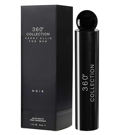 Perry Ellis 360° Collection Noir Eau De Toilette Spray for Men - Mens Cologne, Designer Scent for Him, Long Lasting EDT, Warm & Spicy Leathery Fragrance - 1.7 fl oz (50 mL)