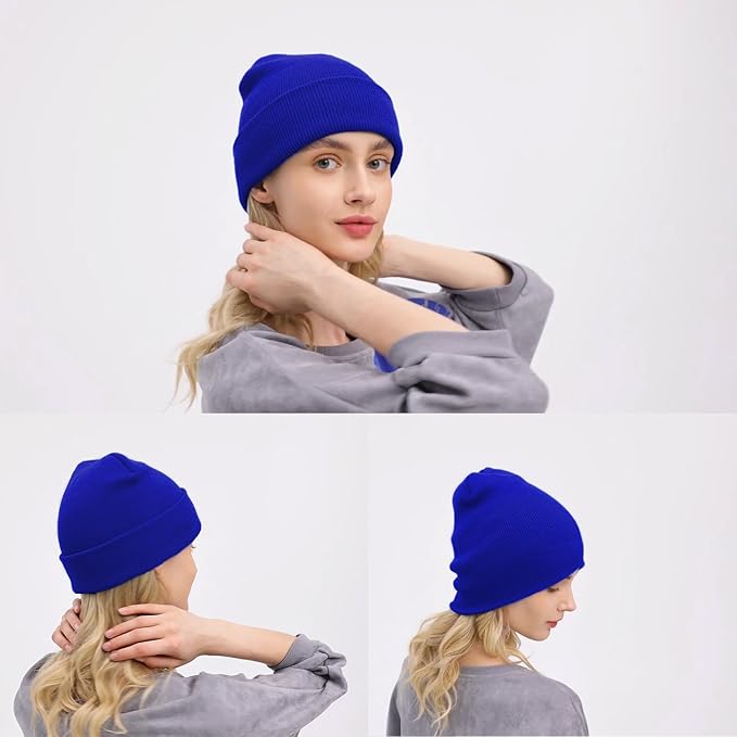 ZOORON Beanie for Women Men Ski Watch Cap Cuffed Plain Skull Knit Hat Soft Fisherman Winter Hat