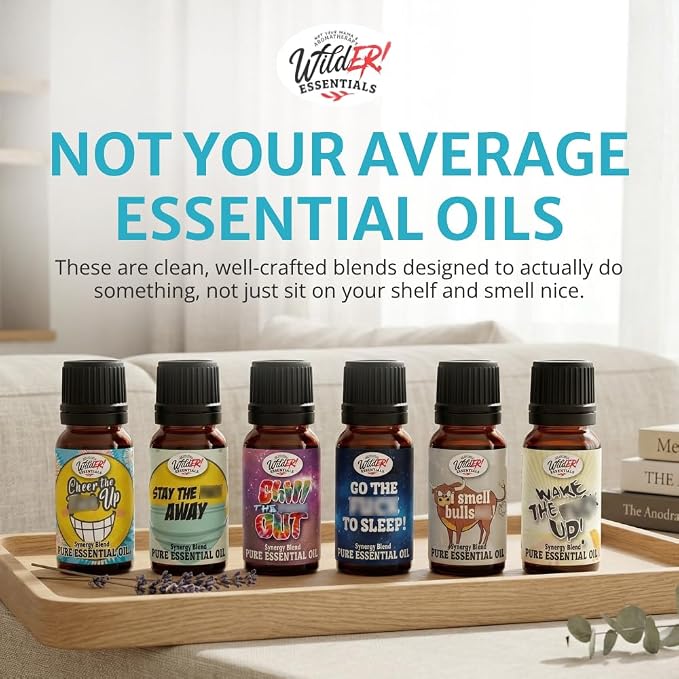 Wild Essentials Cheer The F Up Essential Oil Blend, Happy Uplifting Aromatherapy Oil for Diffusers, 100% Pure, Crafted in USA