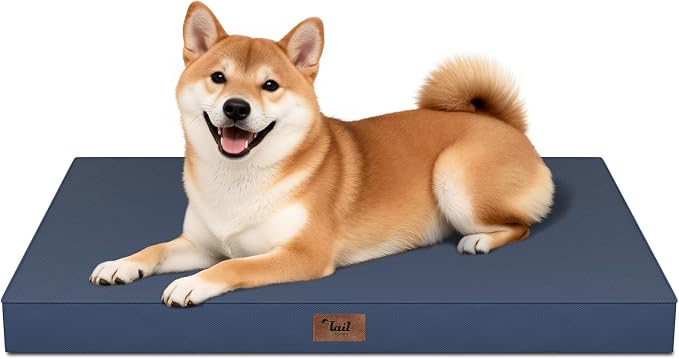 Outdoor Waterproof Orthopedic Dog Bed for Medium Size Dogs | Egg Crate Foam for Joint Support, Fits 36x23 Crates, TPU Waterproof Layer, Machine Washable 1680D Oxford Cover, Up to 50 lbs