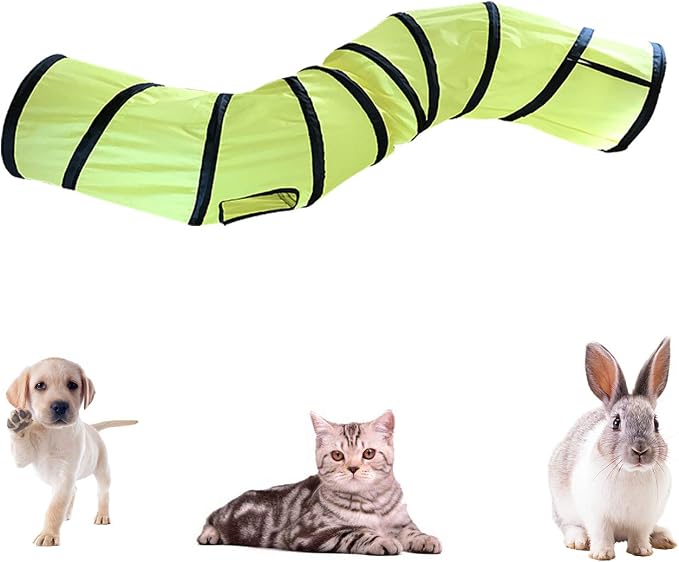 iCAGY Cat Tunnel Toys for Indoor Cats Kittens Rabbits, Pet Toy Play Tunnels